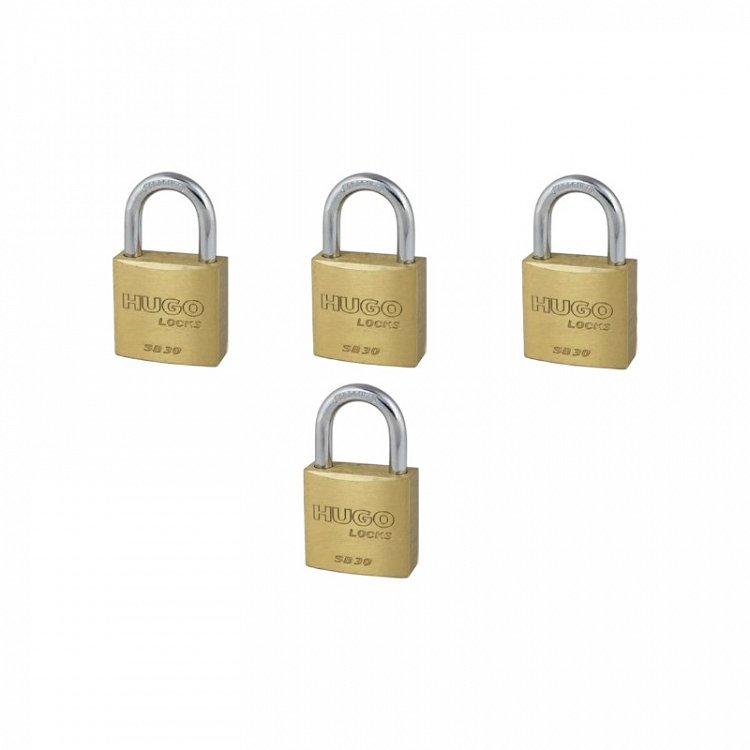 HUGO SB 30mm Λουκέτο ορειχάλκινο σε συσκευασία blister 2, 3 ή 4 λουκέτα με το ίδιο κλειδί
