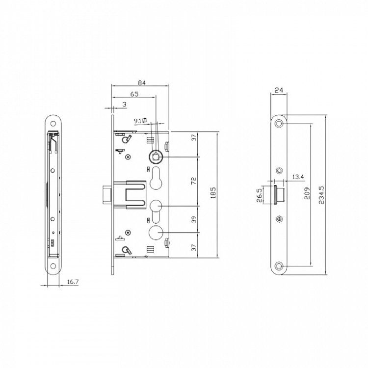 Ηλεκτρομηχανική κλειδαριά ISEO 2149 12V πυρκαγιάς πανικού