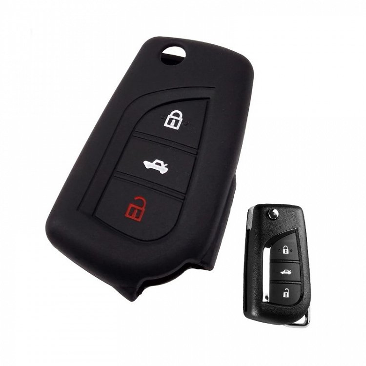 Θήκη Σιλικόνης Κλειδιού Αυτοκινήτου Toyota με 3 κουμπιά