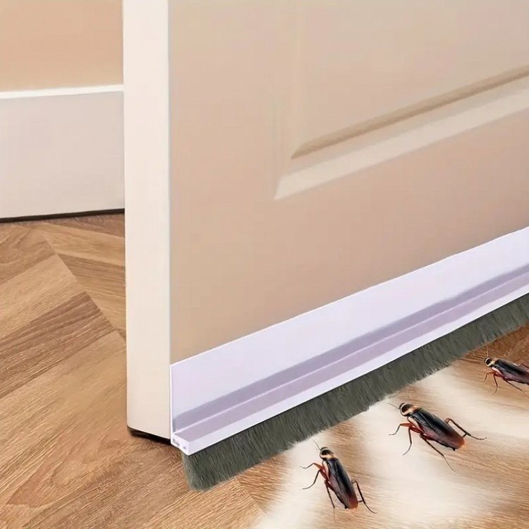 Αεροστόπ Αυτοκόλλητο Πόρτας Βέργα Από PVC Με Βουρτσάκι 1m Λευκό