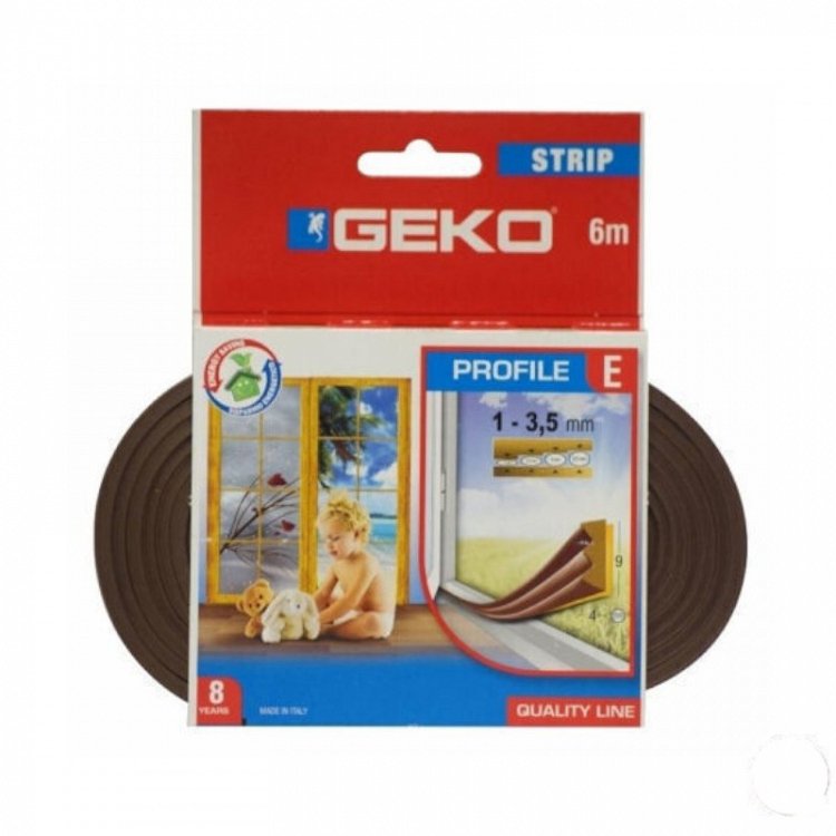 Αεροστόπ Μονωτικό Λάστιχο Πορτών & Παραθύρων Καφέ 6m Geko