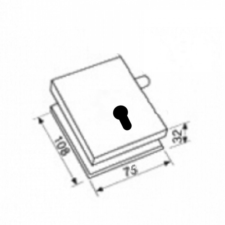 Ατσάλινη κλειδαριά δαπέδου για γυάλινη πόρτα