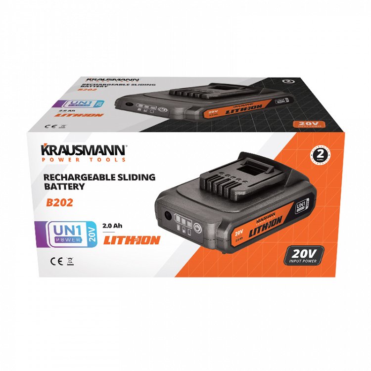Μπαταρία Κουμπωτή Επαναφορτιζόμενη Li-Ion 2.0Ah 20V (B202)
