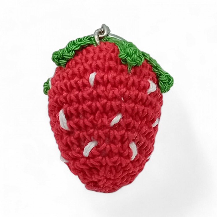 Χειροποίητο Μπρελόκ Πλεκτή Φράουλα