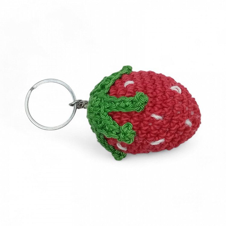 Χειροποίητο Μπρελόκ Πλεκτή Φράουλα