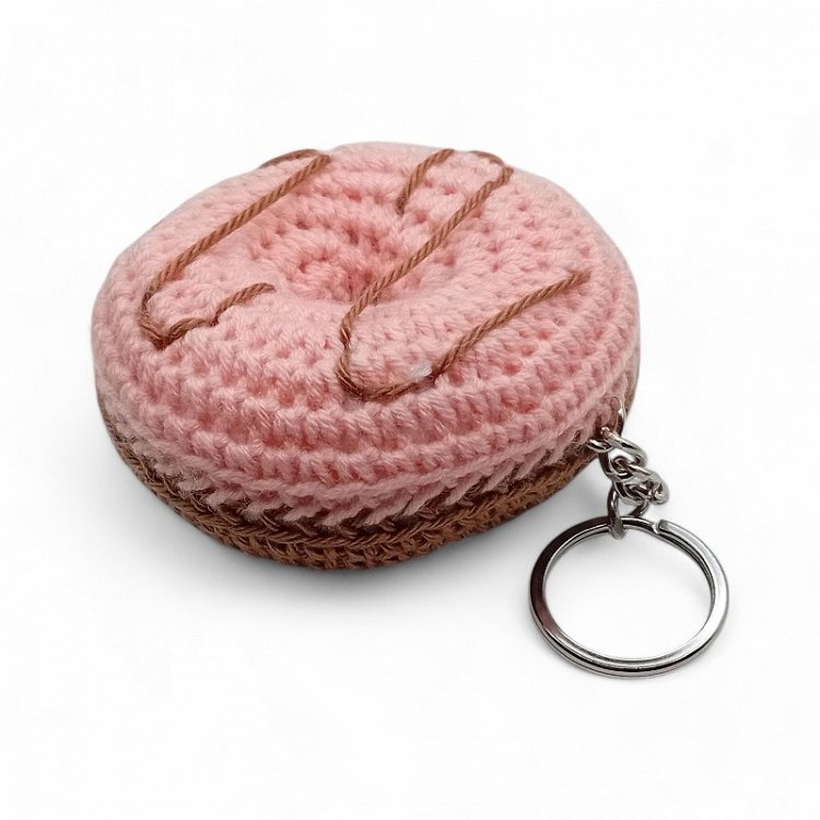 Χειροποίητο Πλεκτό Μπρελόκ Ντόνατ