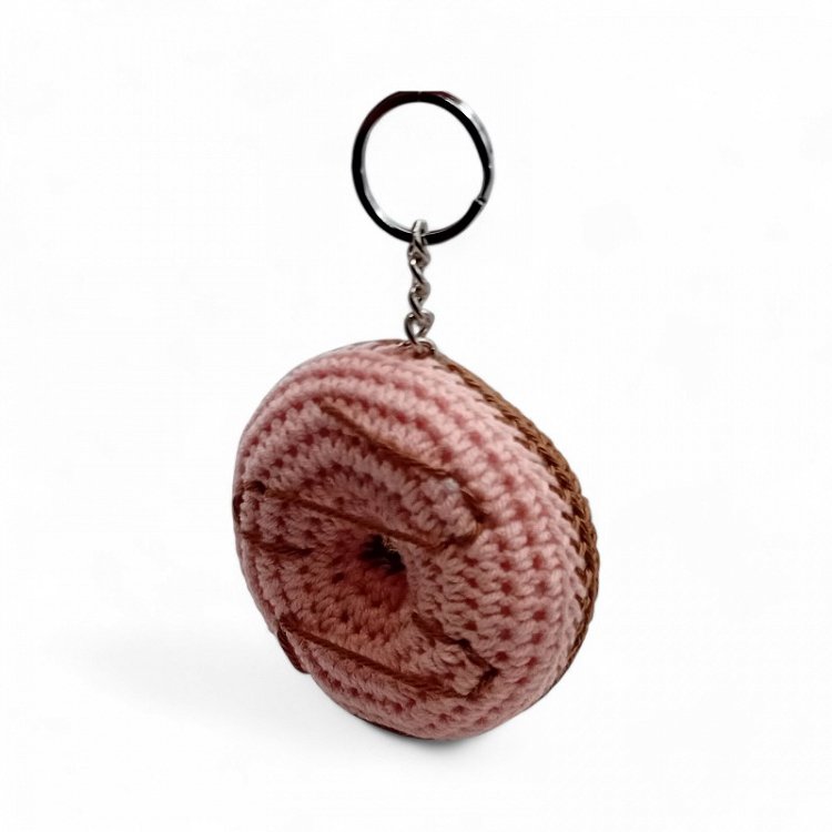 Χειροποίητο Πλεκτό Μπρελόκ Ντόνατ