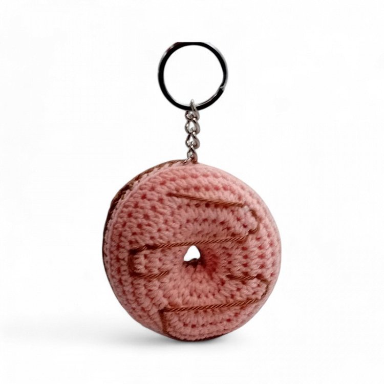 Χειροποίητο Πλεκτό Μπρελόκ Ντόνατ