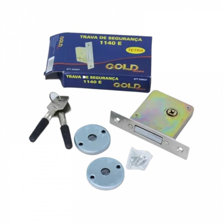 Χωνευτή Κλειδαριά Gold με κλειδί Σταυρού, για Ξύλινες πόρτες