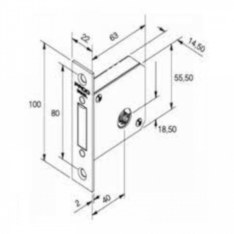 Χωνευτή Κλειδαριά Gold με κλειδί Σταυρού, για Ξύλινες πόρτες