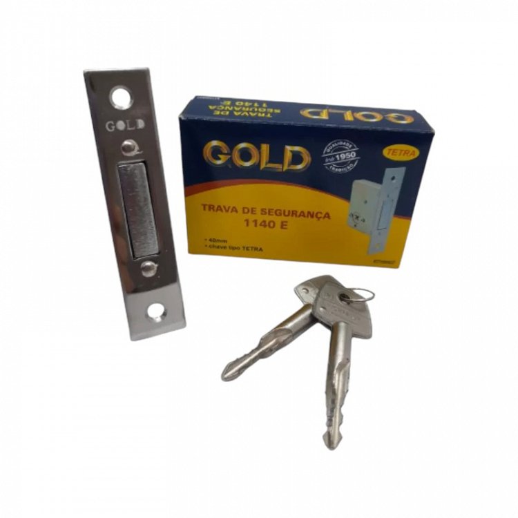 Χωνευτή Κλειδαριά Gold με κλειδί Σταυρού, για Ξύλινες πόρτες