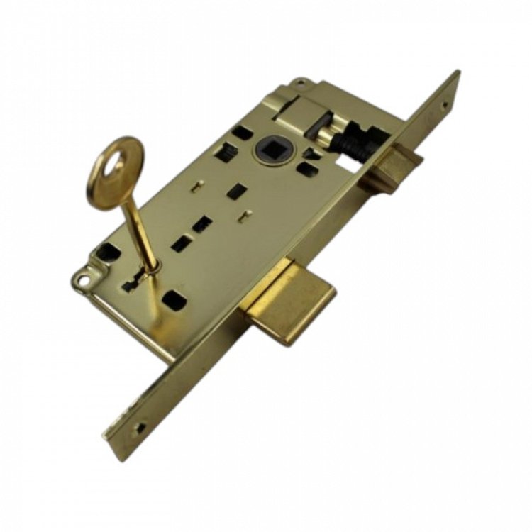 Χωνευτή Κλειδαριά Μεσόπορτας Gevy 222.002.204 45x75 Κίτρινη Οβάλ