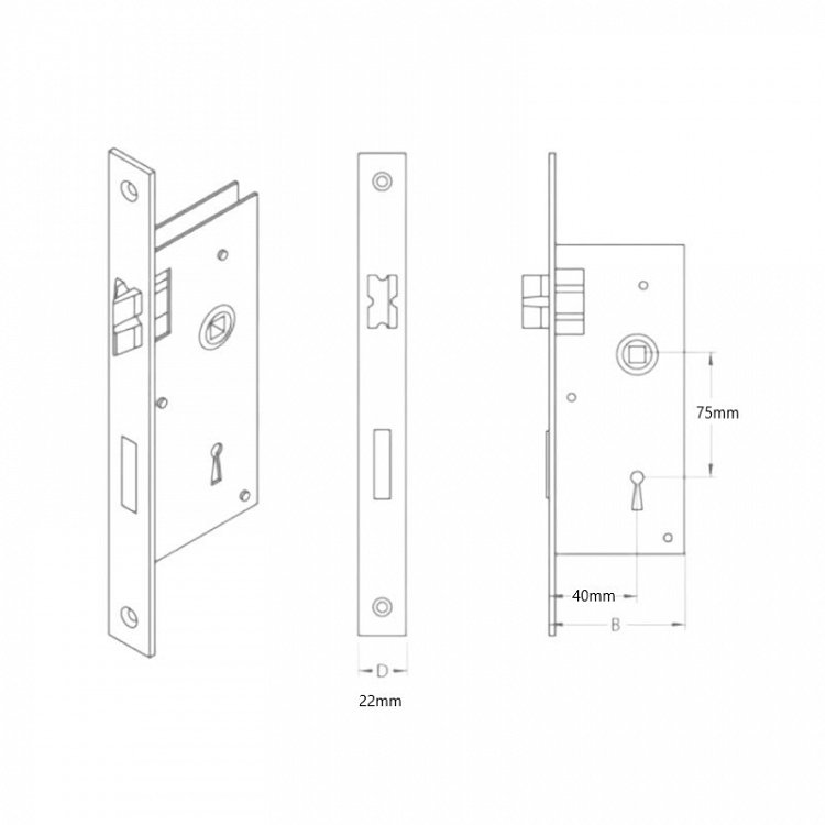 Χωνευτή Κλειδαριά Μεσόπορτας PRIMO 2040-40