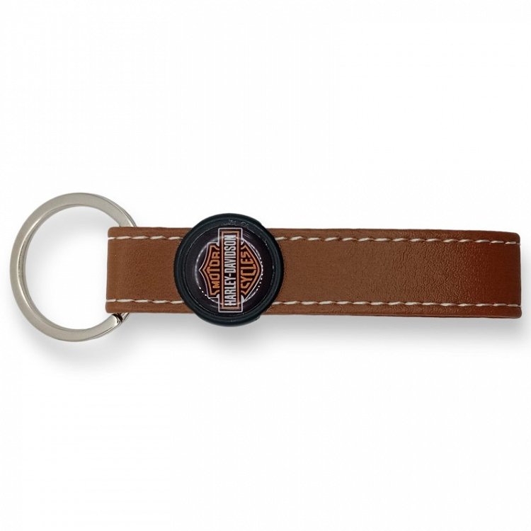Δερμάτινο Μπρελόκ Harley-Davidson με Σμάλτο | Καφέ