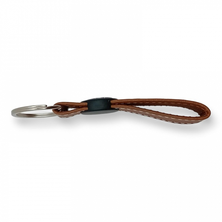 Δερμάτινο Μπρελόκ με Σμάλτο Piaggio Καφέ