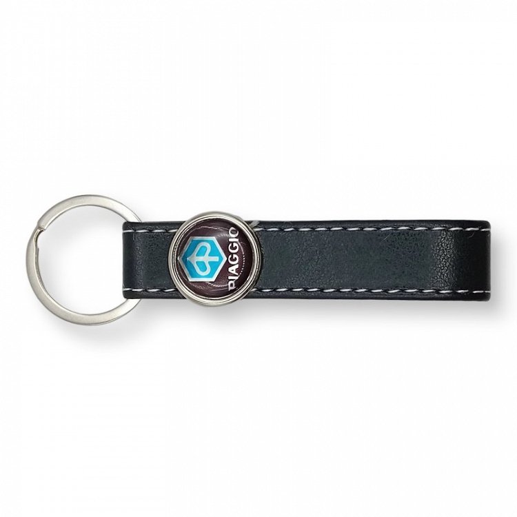Δερμάτινο Μπρελόκ με Σμάλτο Piaggio μαύρο