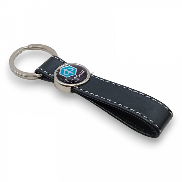 Δερμάτινο Μπρελόκ με Σμάλτο Piaggio μαύρο