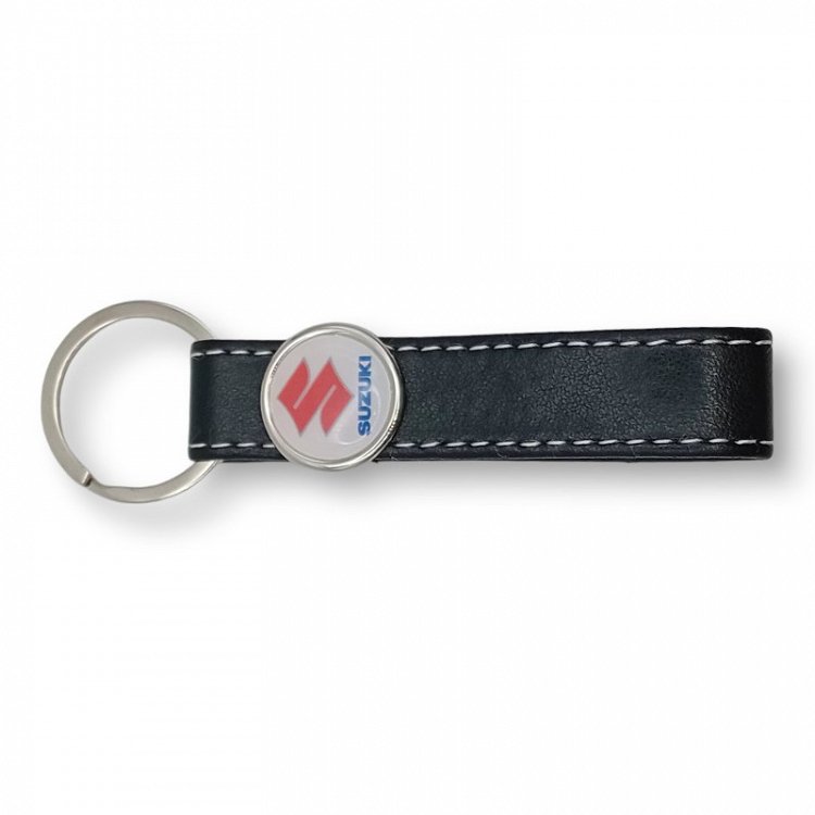 Δερμάτινο Μπρελόκ Suzuki με Σμάλτο | Μαύρο