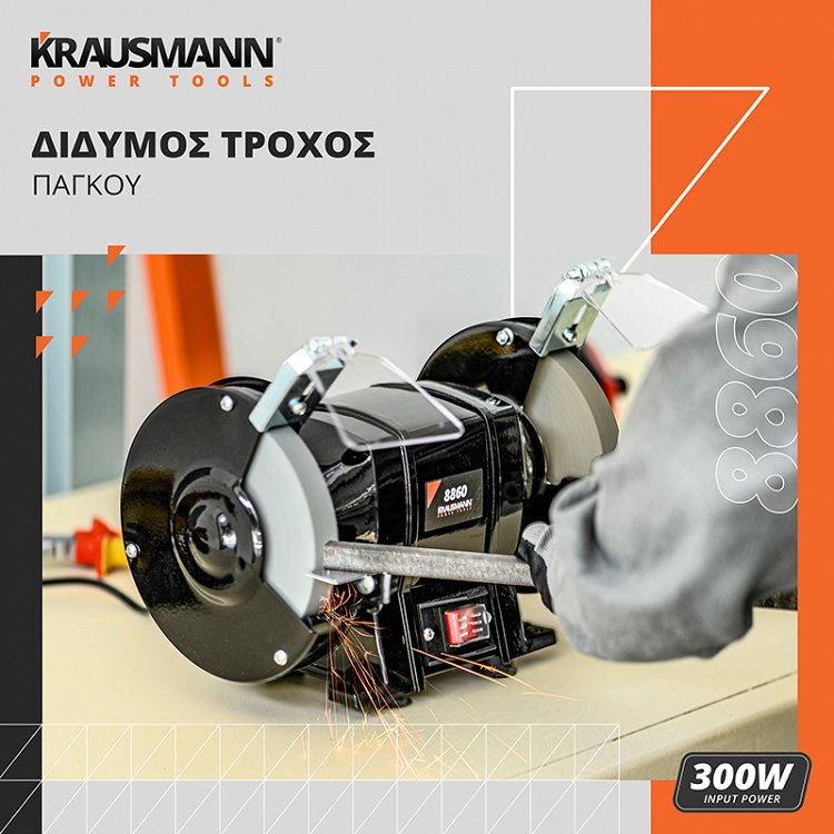 Δίδυμος Τροχός Πάγκου 300W Krausmann (8860)
