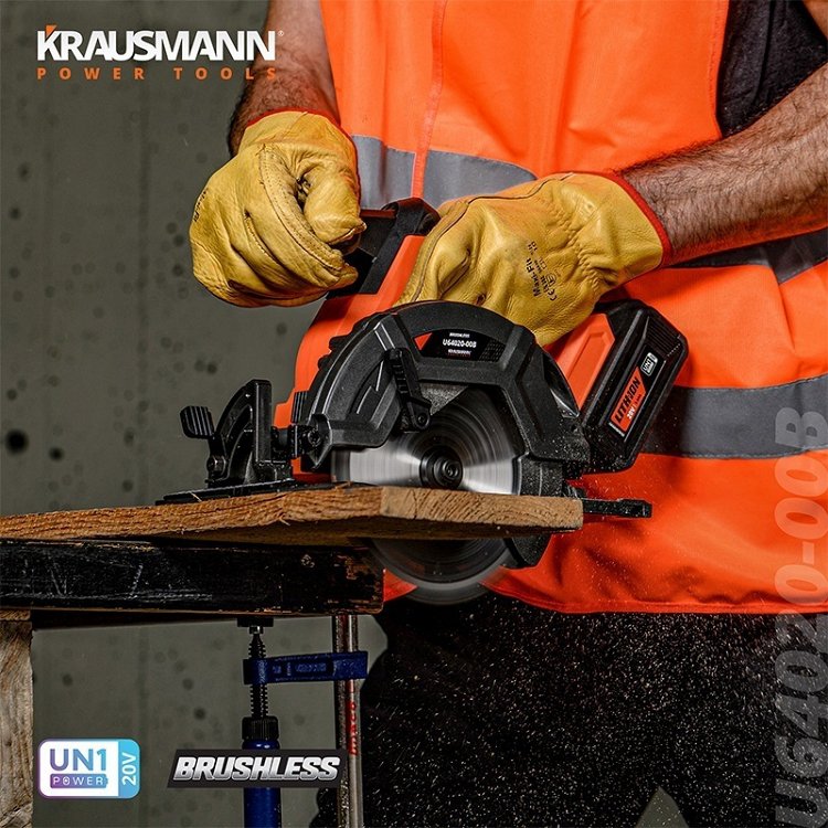 ΣΕΤ Δισκοπρίονο BL Επαναφορτιζόμενo 20V Krausmann (U64020-25SB)
