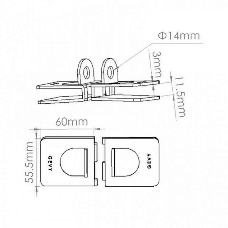 Gevy Γωνίες Λουκέτου Κρυστάλλων 2 Ζεύγη
