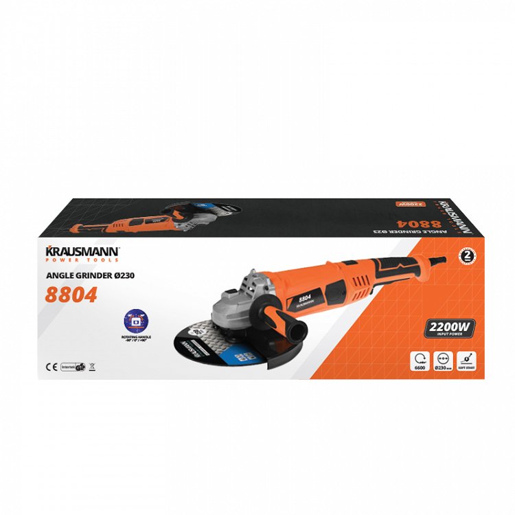 Γωνιακός Τροχός (2200W) Ø230mm Με Περιστρεφόμενη Λαβή (8804)