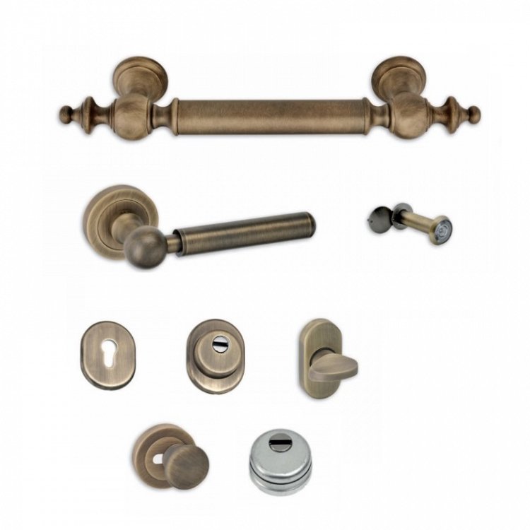 Σετ Πόμολα Θωρακισμένης Πόρτας Best SD6 Αντικέ/Χρυσό Ματ