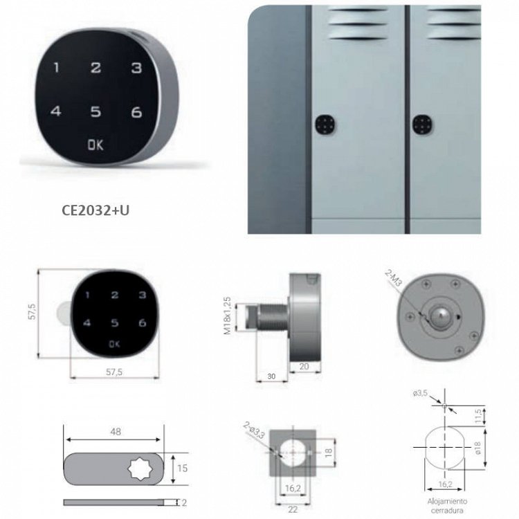 Ηλεκτρονική Κλειδαριά Puck CE2032+U για Ερμάρια &amp; Ντουλάπια
