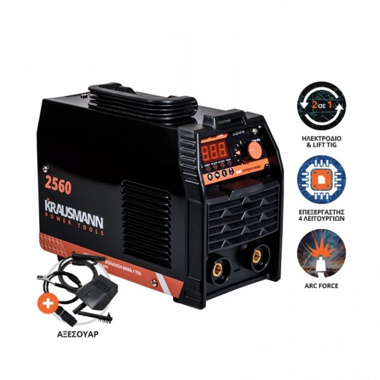 Ηλεκτροσυγκόλληση MMA/TIG 200A Krausmann (2560)