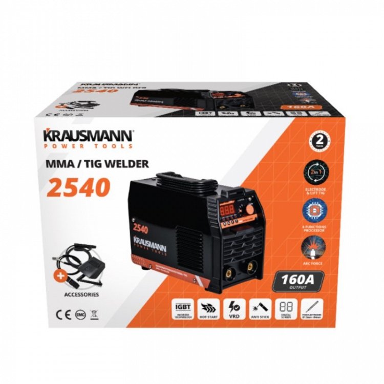 Ηλεκτροσυγκόλληση MMA/TIG 160A Krausmann (2540)