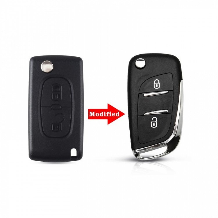 Κέλυφος Peugeot με Λάμα VA2 και 2 Κουμπιά Αναδιπλούμενο με νικέλ φινίρισμα