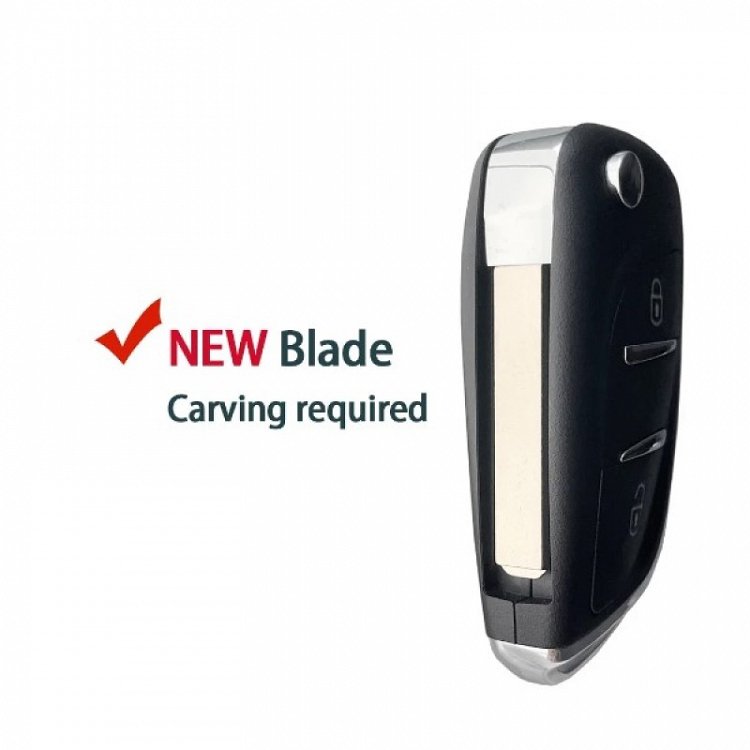 Κέλυφος Peugeot με Λάμα VA2 και 2 Κουμπιά Αναδιπλούμενο με νικέλ φινίρισμα