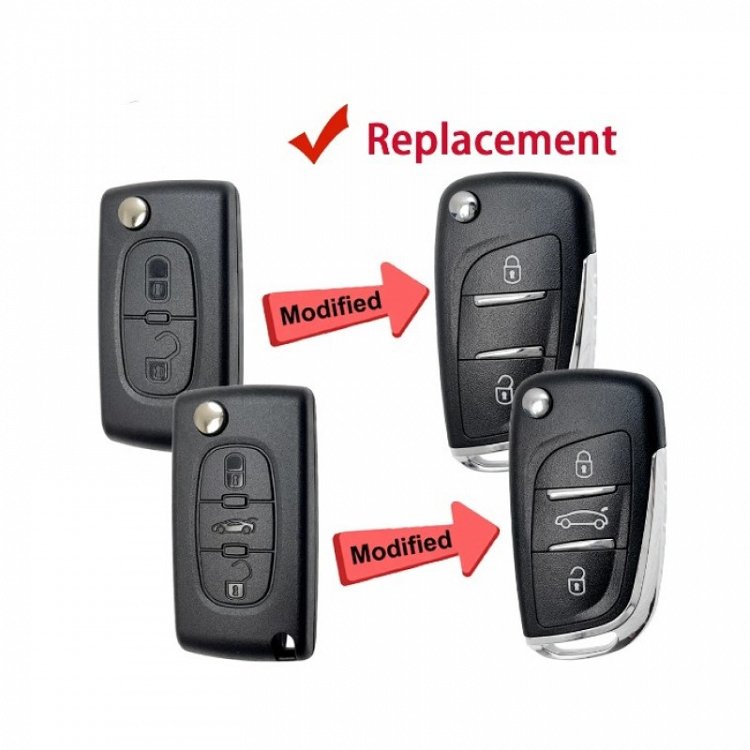 Κέλυφος Peugeot με Λάμα VA2 και 2 Κουμπιά Αναδιπλούμενο με νικέλ φινίρισμα