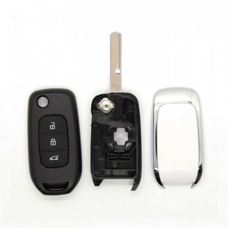 Τηλεχειριστήριο τύπου Renault (PCF7961M HITAG AES CHIP) με λάμα VA2 και 3 κουμπιά