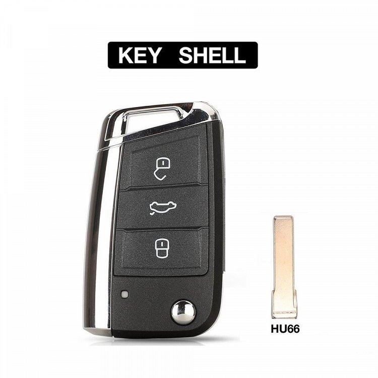 Κέλυφος αναδιπλούμενου τηλεχειριστηρίου με HU66 λάμα και 3 κουμπιά τύπου αυτοκινήτου Group Vag