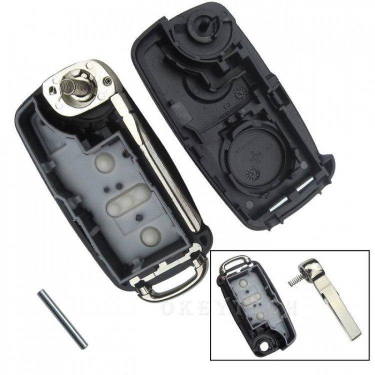 Κέλυφος αναδιπλούμενου τηλεχειριστηρίου με λάμα HU66 και 3 κουμπιά τύπου αυτοκινήτου Group Vag