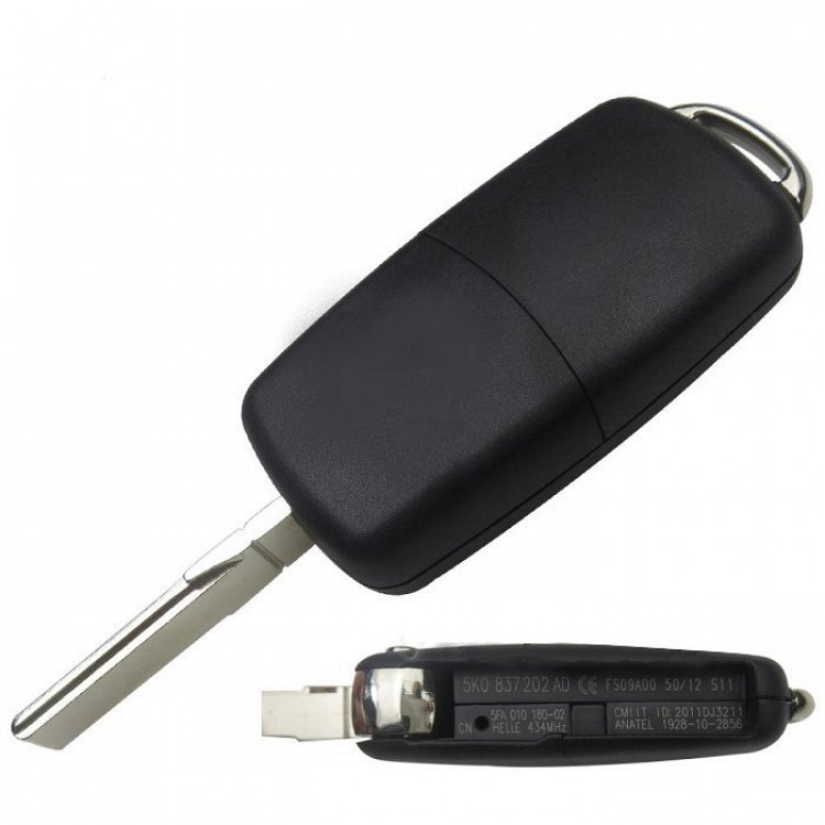 Κέλυφος αναδιπλούμενου τηλεχειριστηρίου με λάμα HU66 και 3 κουμπιά τύπου αυτοκινήτου Group Vag