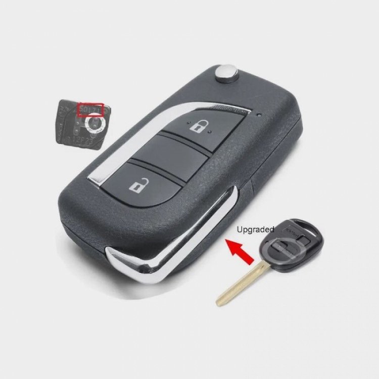 Τηλεχειριστήριο Αυτοκινήτου Toyota με 2 Κουμπιά Αναδιπλούμενο με Υποδοχή για Μεγάλη Μπαταρία-TOY48