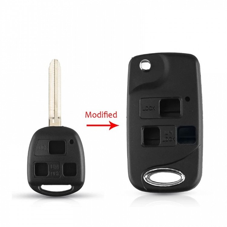 Κέλυφος Κλειδιού Αυτοκινήτου Toyota με 3 Κουμπιά Αναδιπλούμενο-TOY43