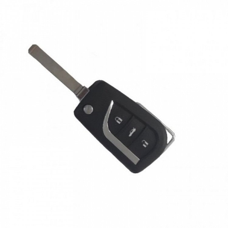 Κέλυφος Κλειδιού Αυτοκινήτου Toyota με 3 Κουμπιά Αναδιπλούμενο με Υποδοχή για Μεγάλη Μπαταρία-VA2