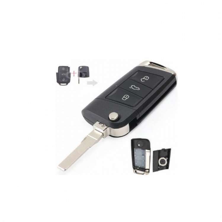 Κέλυφος μετατροπής αναδιπλούμενου τηλεχειριστηρίου με λάμα HU66 και 3 κουμπιά τύπου αυτοκινήτου Group Vag