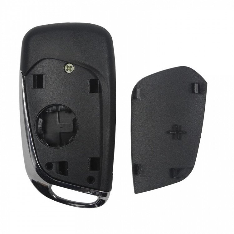 Κέλυφος Peugeot με Λάμα HU83 και 2 Κουμπιά Αναδιπλούμενο με νικέλ φινίρισμα