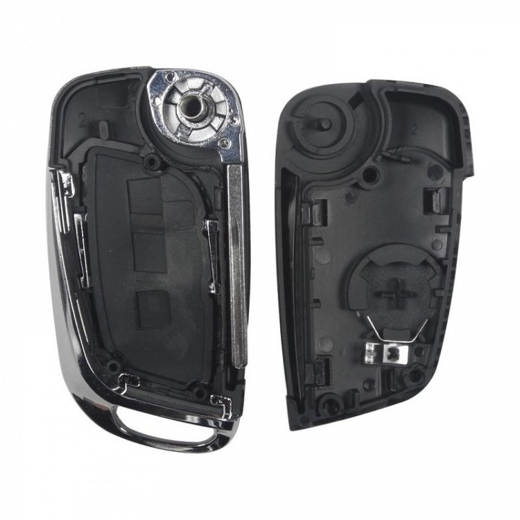 Κέλυφος Peugeot με Λάμα HU83 και 2 Κουμπιά Αναδιπλούμενο με νικέλ φινίρισμα