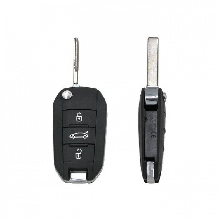 Κέλυφος Peugeot-Citroen με Λάμα HU83 και 3 Κουμπιά Αναδιπλούμενο