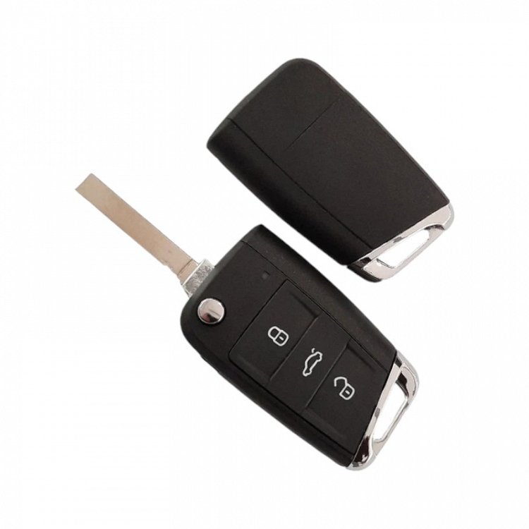 Κέλυφος αναδιπλούμενου τηλεχειριστηρίου με HU162 λάμα και 3 κουμπιά τύπου αυτοκινήτου Group Vag