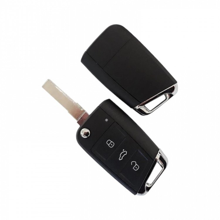 Κέλυφος αναδιπλούμενου τηλεχειριστηρίου με HU66 λάμα και 3 κουμπιά τύπου αυτοκινήτου Group Vag