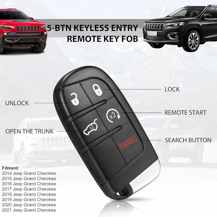 Κέλυφος Κλειδιού κλειδιού αυτοκινήτου για Fiat / Chrysler / Jeep / Dodge με 4 κουμπιά
