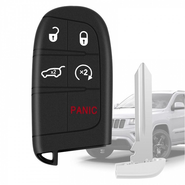 Κέλυφος Κλειδιού κλειδιού αυτοκινήτου για Fiat / Chrysler / Jeep / Dodge με 4 κουμπιά