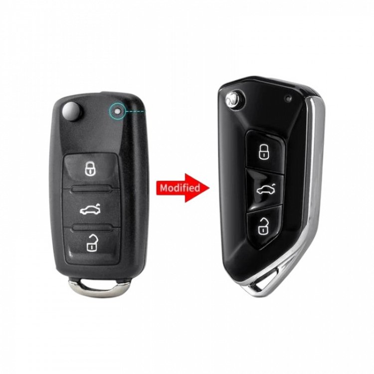 Κέλυφος Volkswagen/Skoda με Λάμα HU66 και 3 Κουμπιά Αναδιπλούμενο