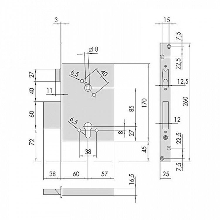 Κλειδαριά Αφαλού CISA 56250, με Γλώσσα Κλειδώματος